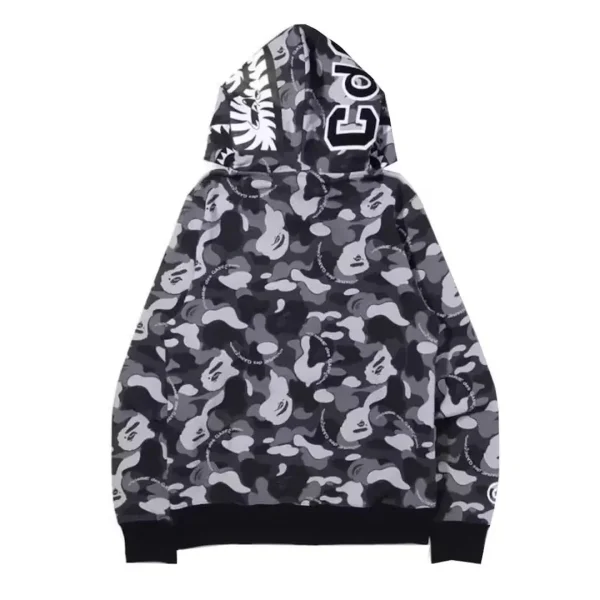 BAPE x Comme des Garcons Osaka Shark Full Zip Hoodie Black Back
