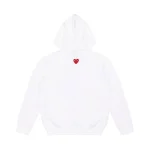 Comme des Garcons PLAY Heart Emblem Zip-Up Hoodie White Red Back