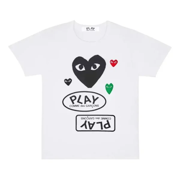 Comme des Garcons PLAY Play Multi Logo Black Heart T-shirt White Front