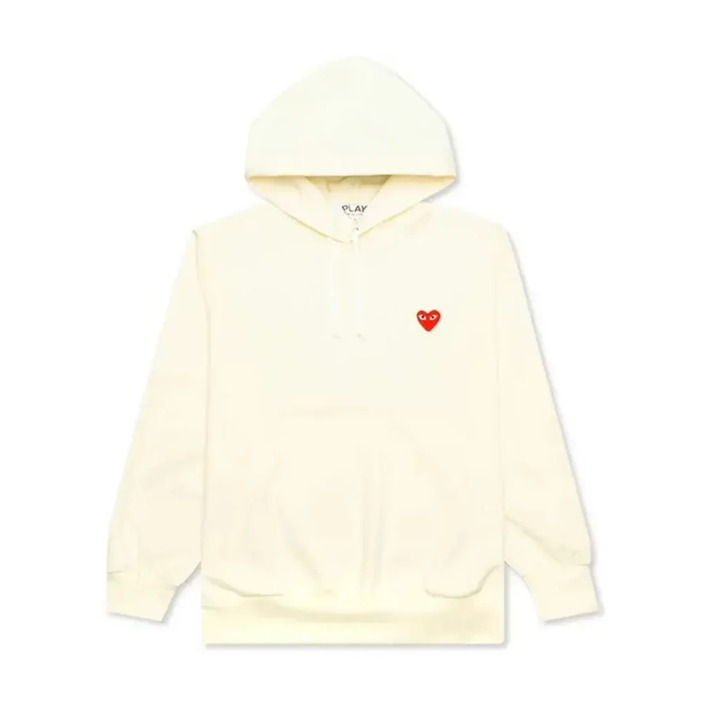 Comme des Garcons PLAY Play Red Heart Hoodie Ivory Front