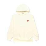 Comme des Garcons PLAY Play Red Heart Hoodie Ivory Front