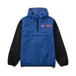 Comme des Garcons PLAY Play x K-Way Logos Half Zip Jacket Blue Black Front